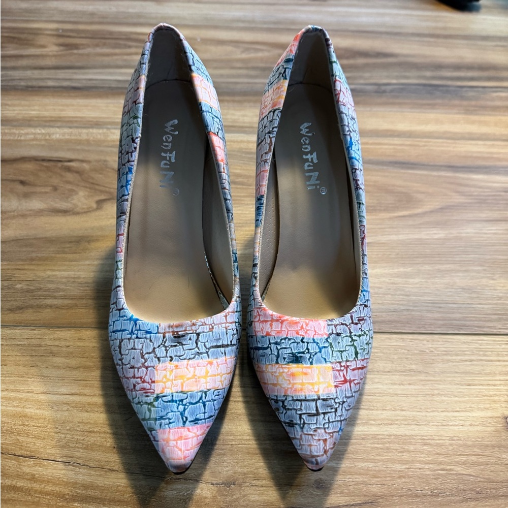 Multicolor Patchwork Women's Heels - image 2